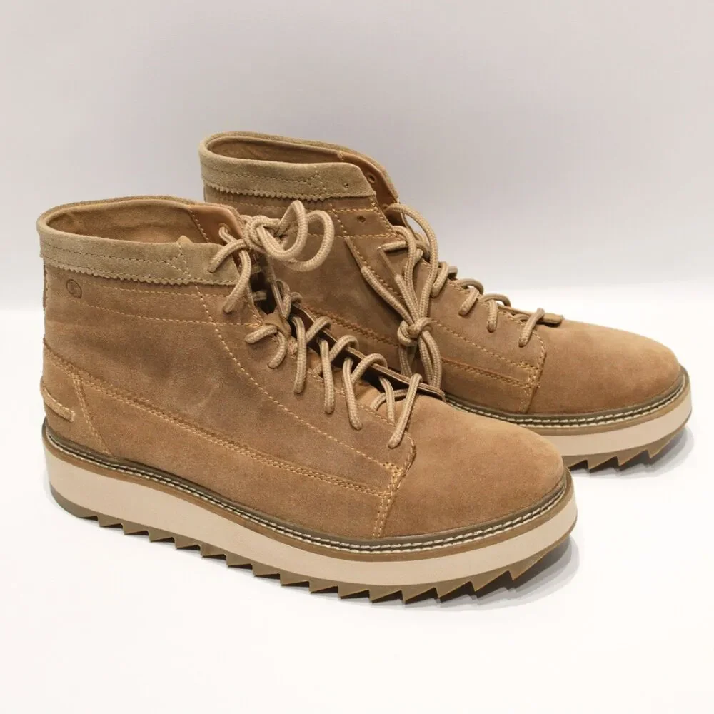 NWB Clarks Clarkhill Hi Brown Beige Suede Lace Up Chukka Boot Men Size 11.5M